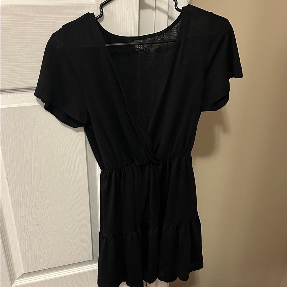 SHEIN Black V-Neck Blouse